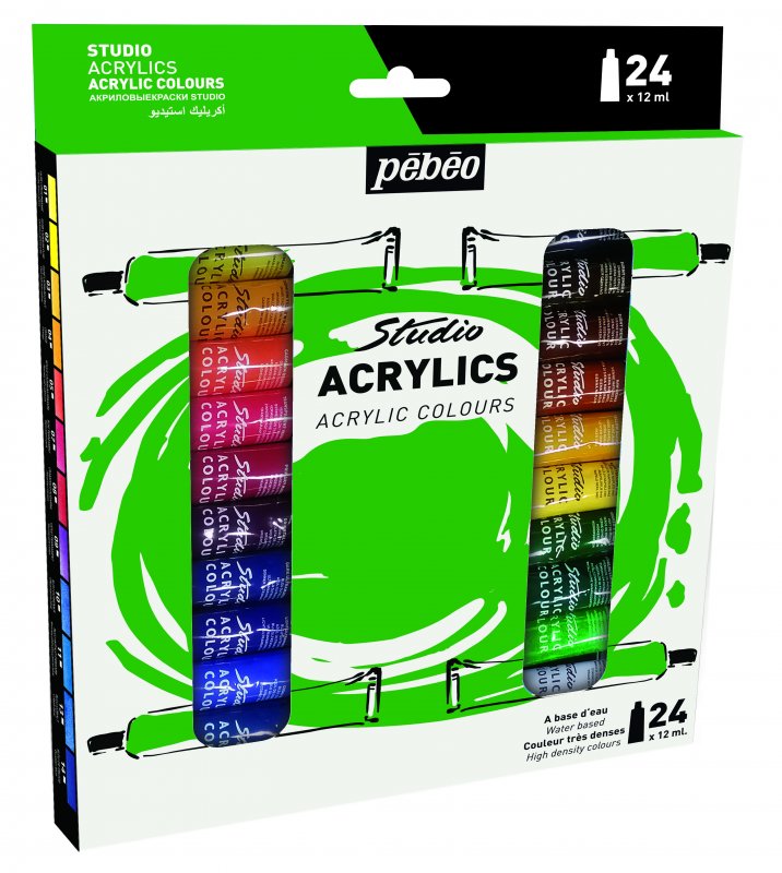 Pebeo Studio Acrylic Sets 12 ml - 24 pack