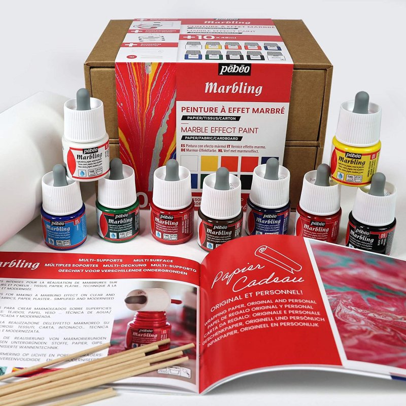 Pebeo Marbling Workbox Set 9 x 45 ml