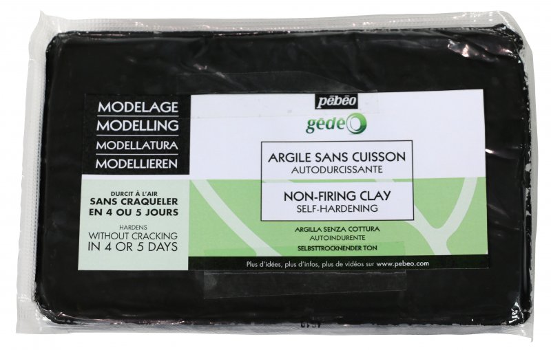 Pebeo Gédéo Argile à modeler autodurcissante 1,5 kg - Noir