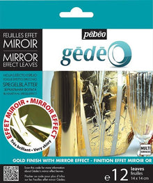 Pebeo Gedeo Mirror Effect Leaves - 12 Pack - Or