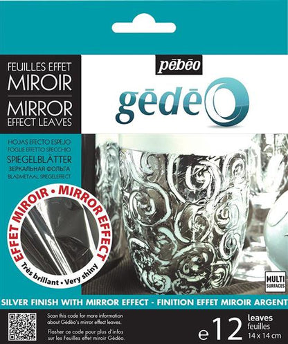 Pebeo Gedeo Mirror Effect Leaves - 12 Pack - Argent