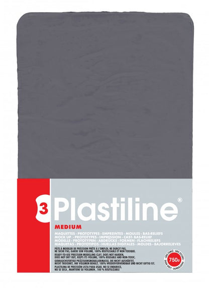 Plastiline Dureté 55 Medium Argile à modeler 750 g - Donkergrijs