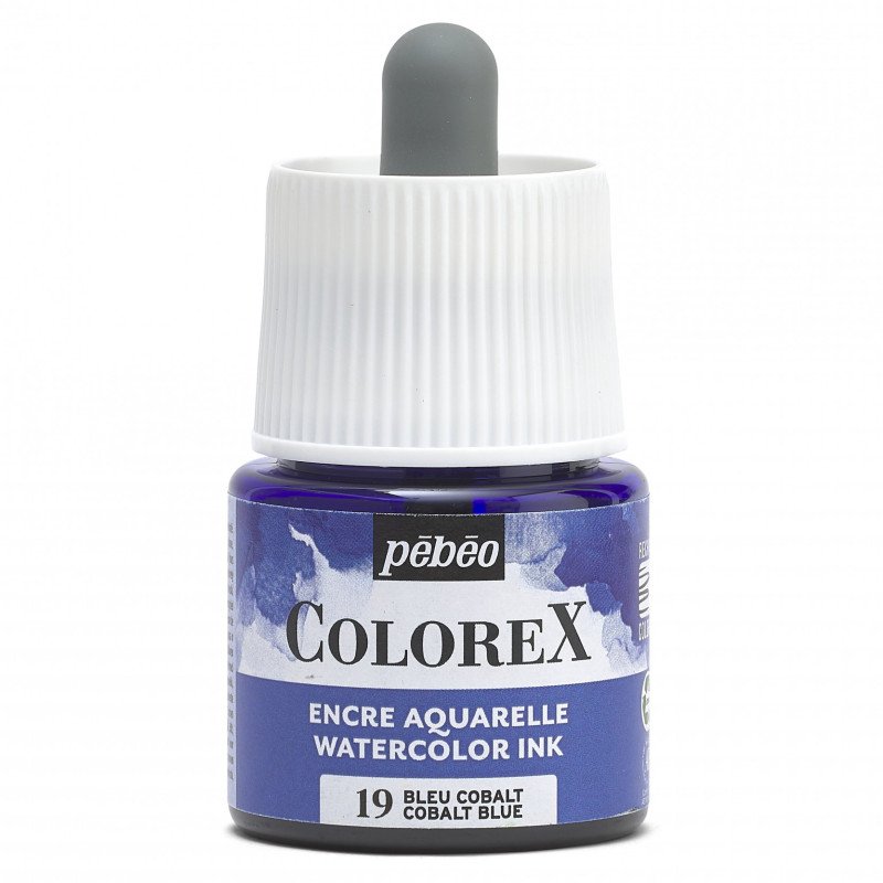 Pebeo Colorex Encre aquarelle 45 ml - 19 - Bleu cobalt