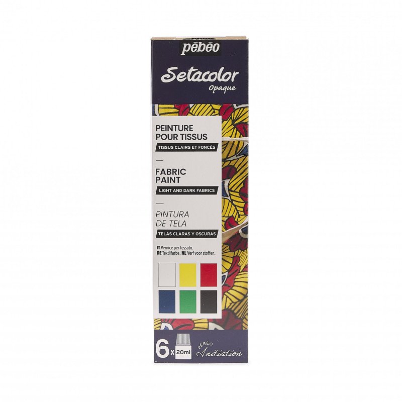 Pebeo Setacolor Opaque Sets - Discovery Collection - 6 x 20 ml