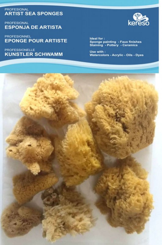 Kereso Natuurlijke Zee Sponzen Variëteitspakket - Fin et rugueux - 8 pièces