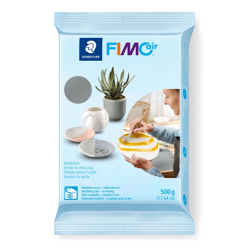 FIMO Air Basic Argile à modeler autodurcissante - 500 g - Gris