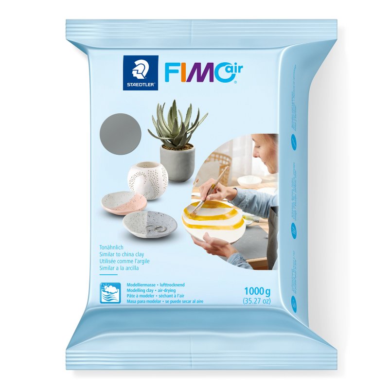 FIMO Air Basic Argile à modeler autodurcissante - 1 kg - Gris