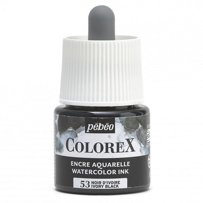 Pebeo Colorex Encre aquarelle 45 ml - 53 - Noir d'ivoire