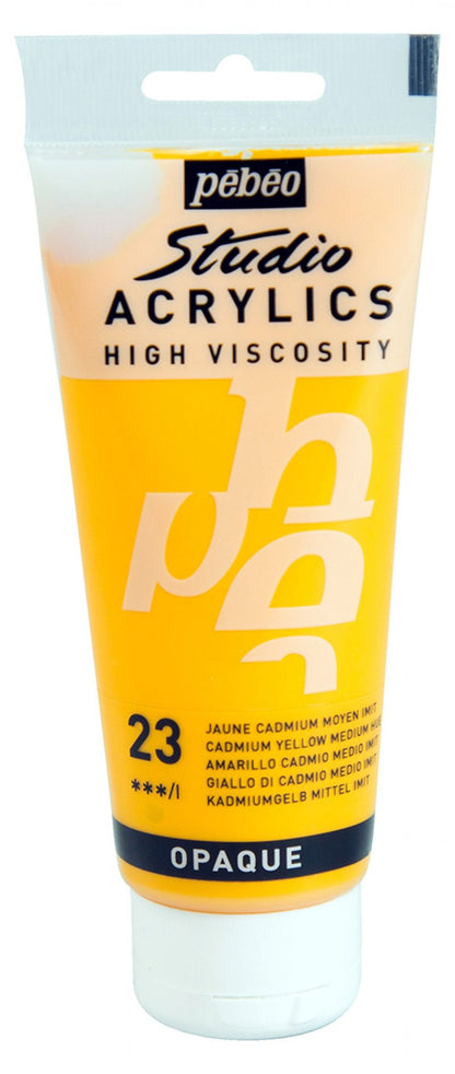 Pebeo Studio Peinture acrylique 100 ml - 23 - Medium Jaune de cadmium Imitation