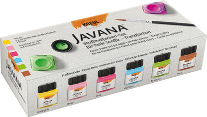 Kreul Javana Peinture textile Sets - Couleurs tendance - 6 pièces