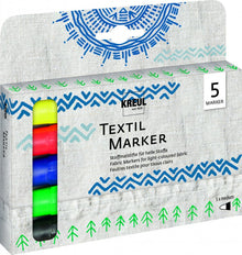 Kreul Feutres textile Sets - Medium - 5 pièces