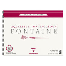 Clairefontaine Fontaine Aquarelblok 300 g Fijne Korrel - 30 x 40 cm - spiraal - 12 feuilles