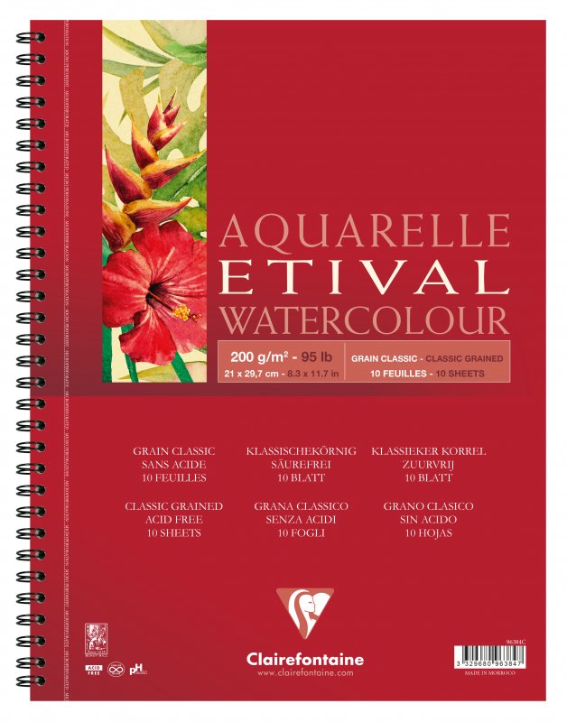 Clairefontaine Etival Aquarelblok Klassieke Korrel