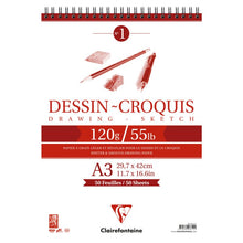 Clairefontaine Dessin-Croquis Bloc de croquis 120 g - A3 - 50 feuilles