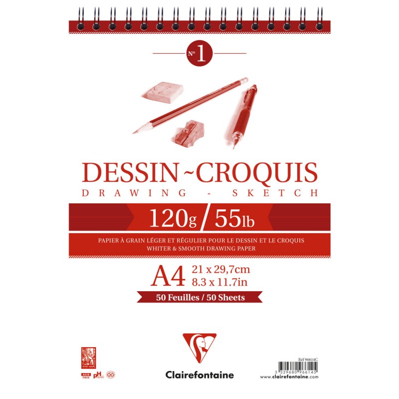 Clairefontaine Dessin-Croquis Bloc de croquis 120 g