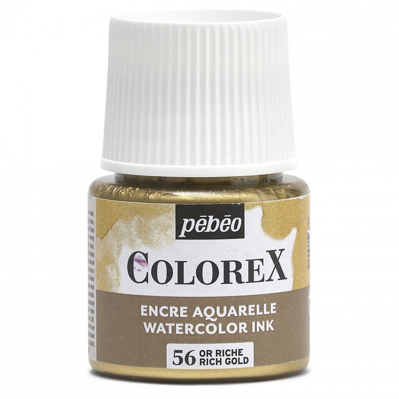 Pebeo Colorex Encre aquarelle 45 ml - 56 - Métal Or riche