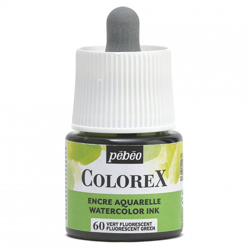 Pebeo Colorex Encre aquarelle 45 ml - 60 - Fluorescent Vert