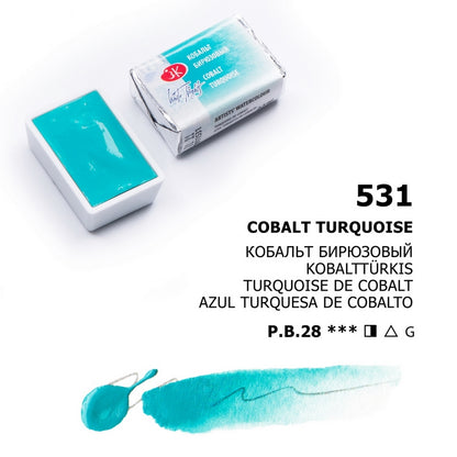 White Nights Watercolour Pan 2.5 ml - Kleuren A-M - Cobalt Turquoise
