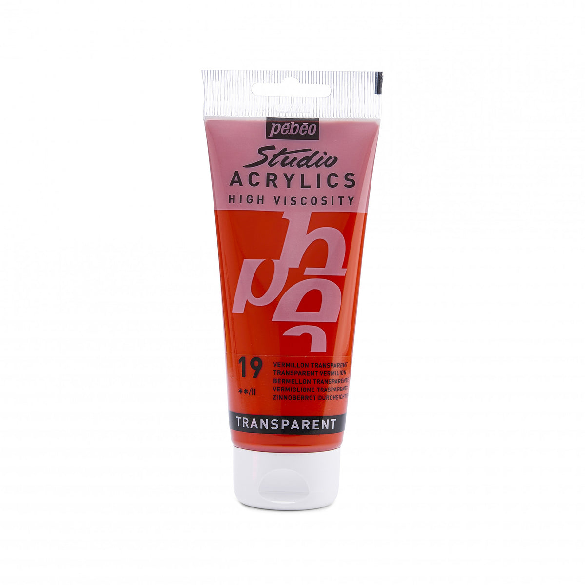 Pebeo Studio Peinture acrylique 100 ml - 19 - Transparent Vermillon