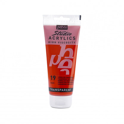 Pebeo Studio Peinture acrylique 100 ml - 19 - Transparent Vermillon