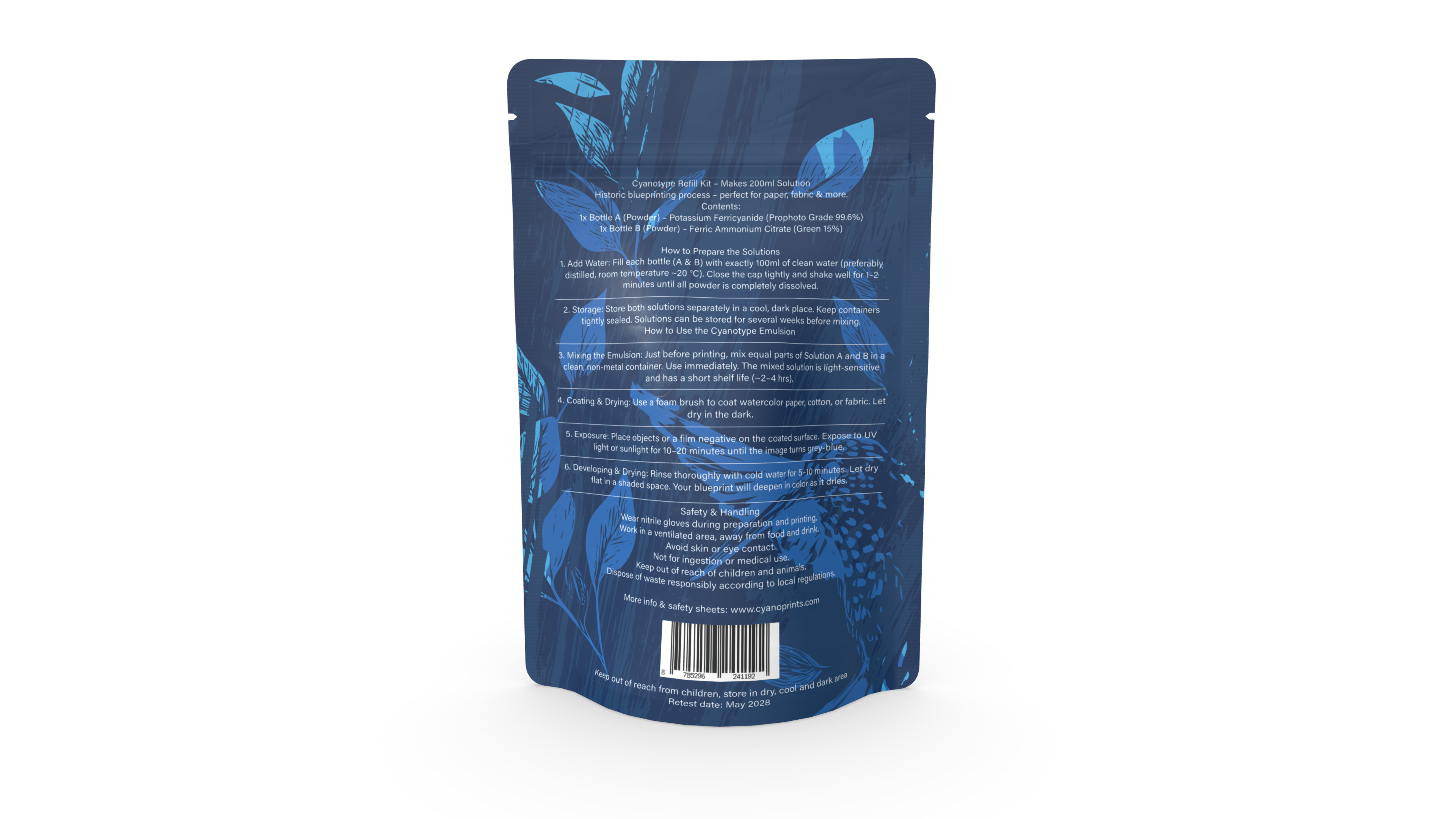 Kit de Recharge Cyanotype – Solution Chimique pour Papier et Textile (200 ml / 500 ml)