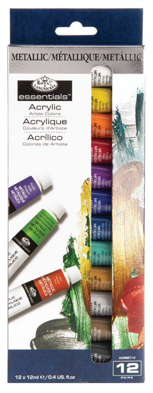 Royal & Langnickel Essentials Acrylic Sets - 12 x 12 ml - metaalkleuren