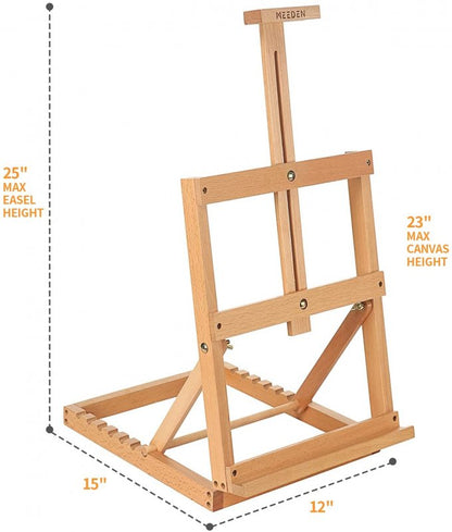 Meeden Heavy-Duty Tabletop Studio H-Frame Wooden Easel