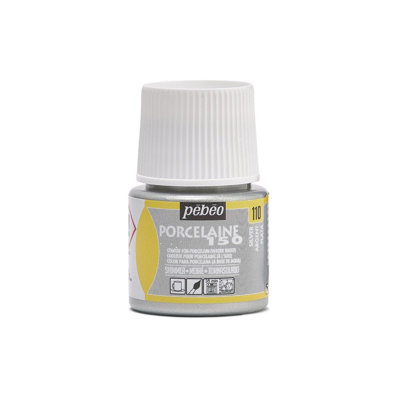 Pebeo Porcelaine 150 Moire Peinture porcelaine 45 ml - 110 - Argent Moiré