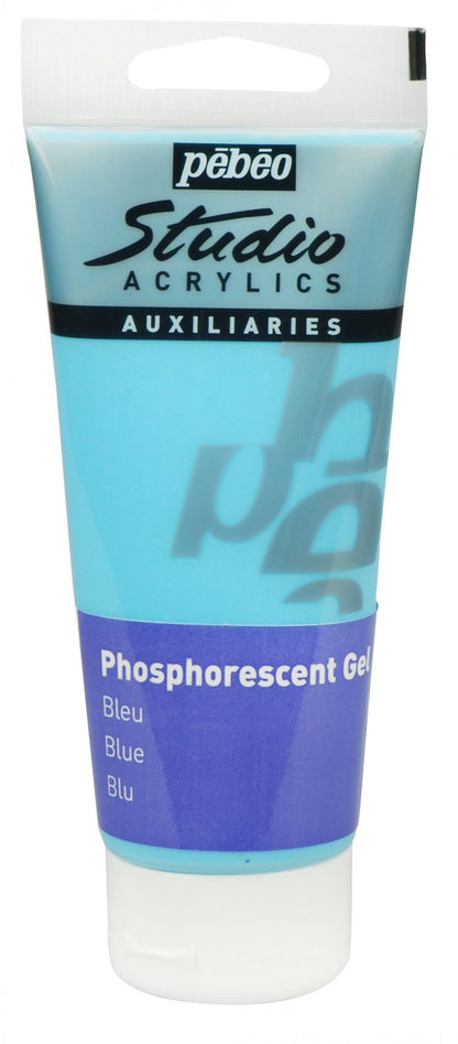 Pebeo Studio Acrylic Phosphorescent Gel 100 ml - Bleu