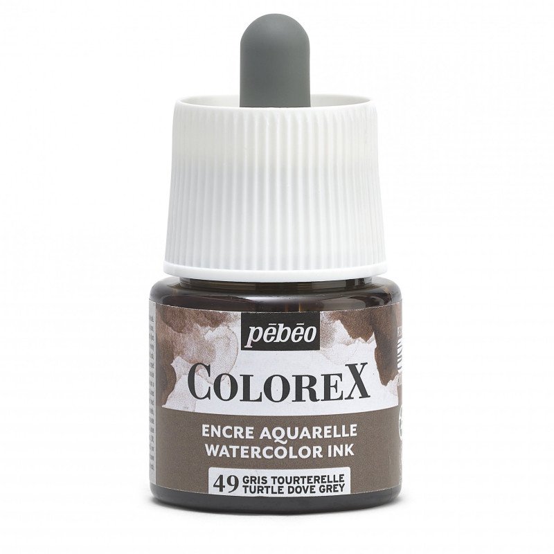 Pebeo Colorex Encre aquarelle 45 ml - 49 - Gris tourterelle