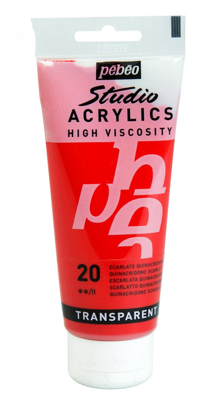 Pebeo Studio Peinture acrylique 100 ml - 20 - Chinacridon scharlaken