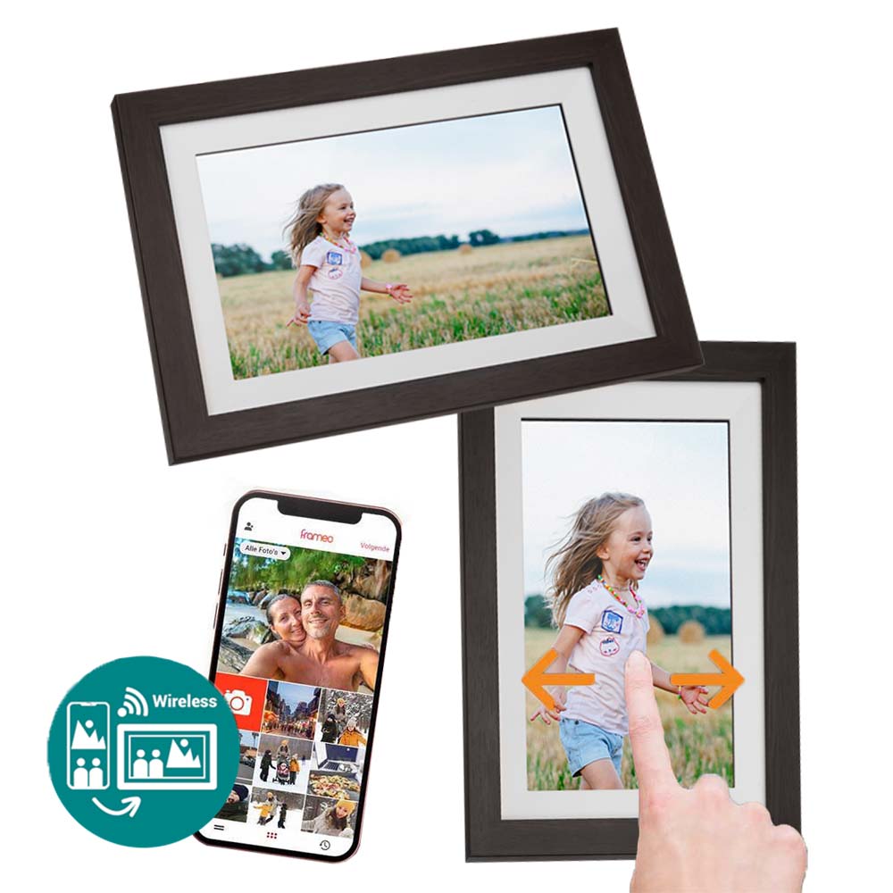 Frameo Cadre Photo Numérique HF-101WB Marron 10.1 Pouces