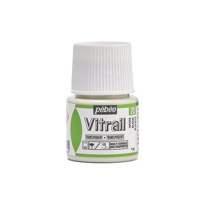 Pebeo Vitrail Transparent Peinture sur verre 45 ml - 20 - Blanc
