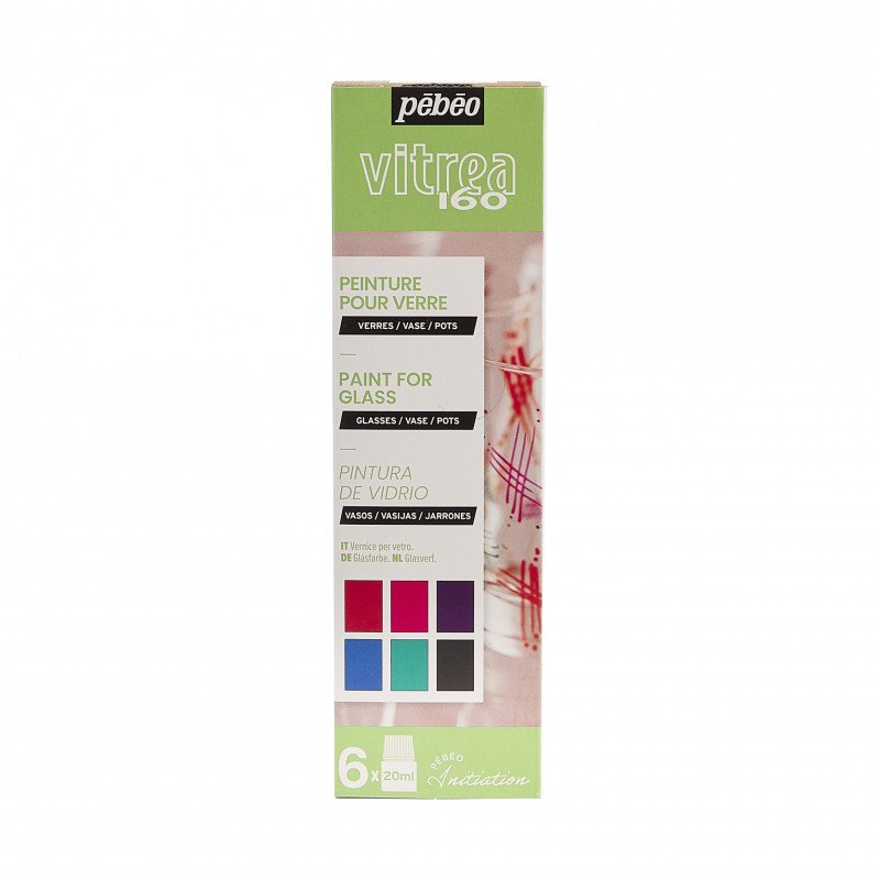 Pebeo Vitrea 160 Peinture sur verre Sets - Initiatieset - 6 x 20 ml