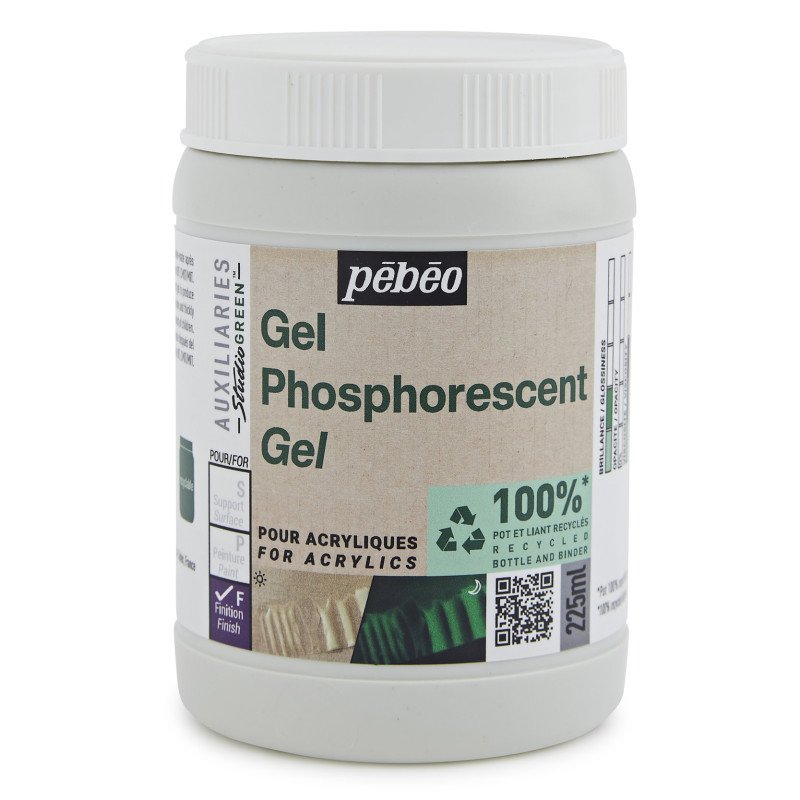 Fosforescerende Gel Pebeo Studio Green 225 ml. - Default Title