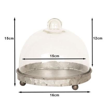 Clayre Eef Cloche 6GL2492 Gris Transparent 16x15 cm — 2