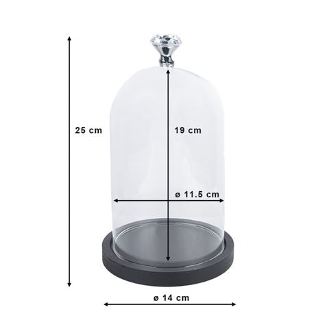 Clayre Eef 6GL2544 Cloche en Verre Transparent 14x25 cm — 2