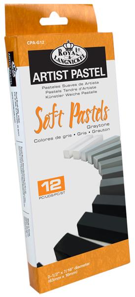 Royal & Langnickel Soft Pastel Charcoal - 12 Pack - Graytone
