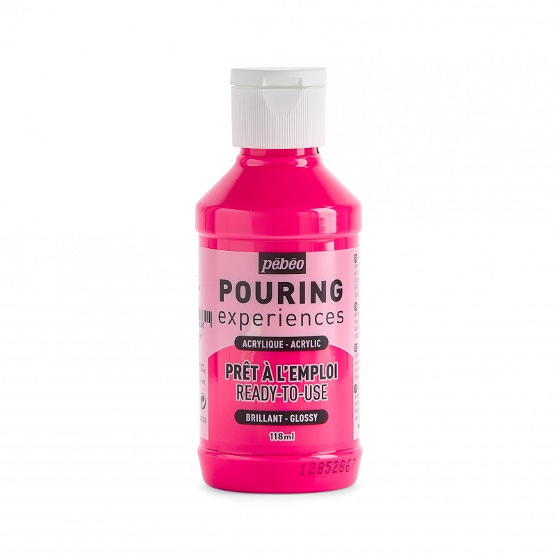 Pebeo Pouring Experiences Glanzend Acryl 118 ml - Fluo Roze
