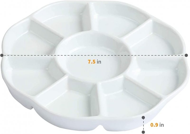 Meeden Porseleinen Verfpalet 9 Wells - 19 cm