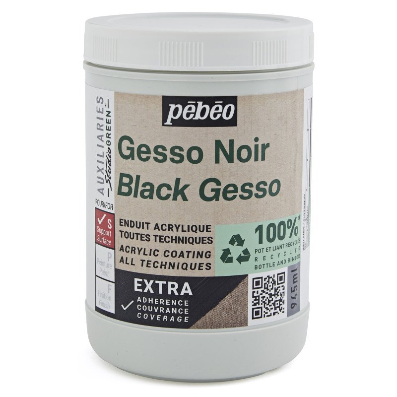 Pebeo Studio Green Gesso - Noir - 945 ml