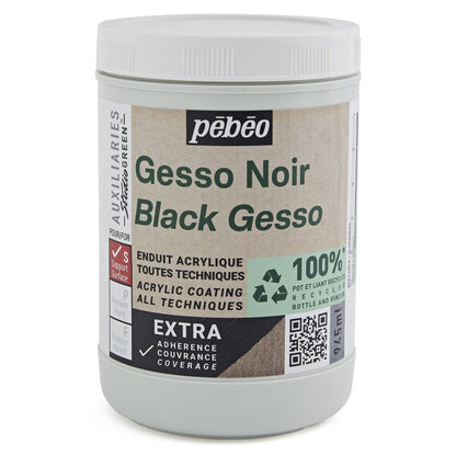 Pebeo Studio Green Gesso - Noir - 945 ml