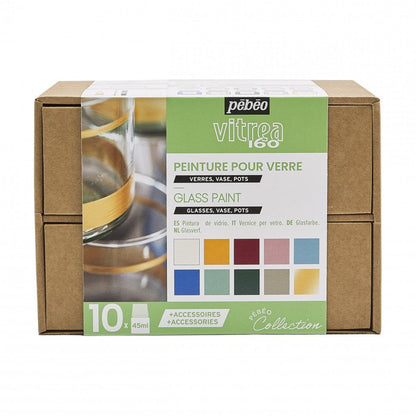 Pebeo Vitrea 160 Peinture sur verre Sets - Workbox Studio Collection - 10 x 45 ml