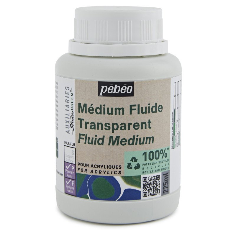 Transparant Vloeistofmedium Pebeo Studio Green 225 ml. - Default Title