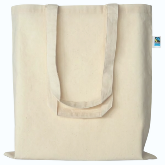 Sac vierge en coton écru à longues anses, vue de face