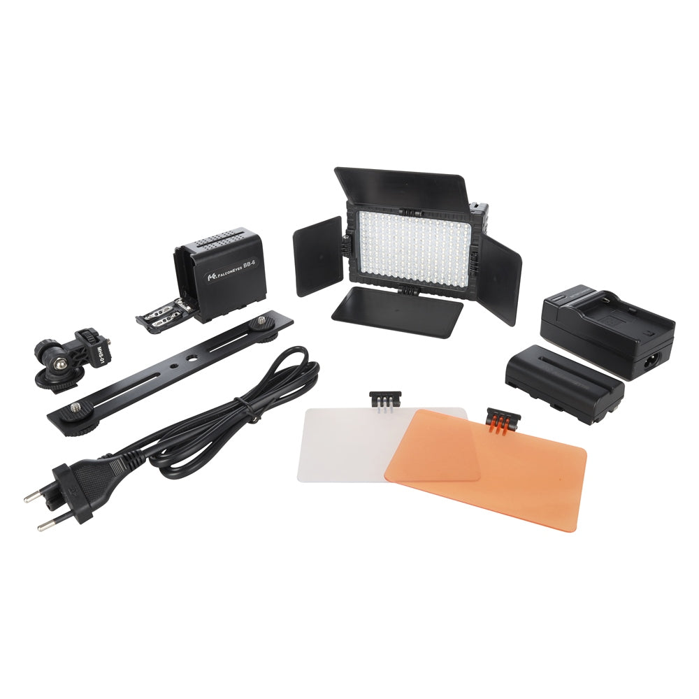 Falcon Eyes Set de Lampes LED Dim. DV-160V-K2 incl. Batterie