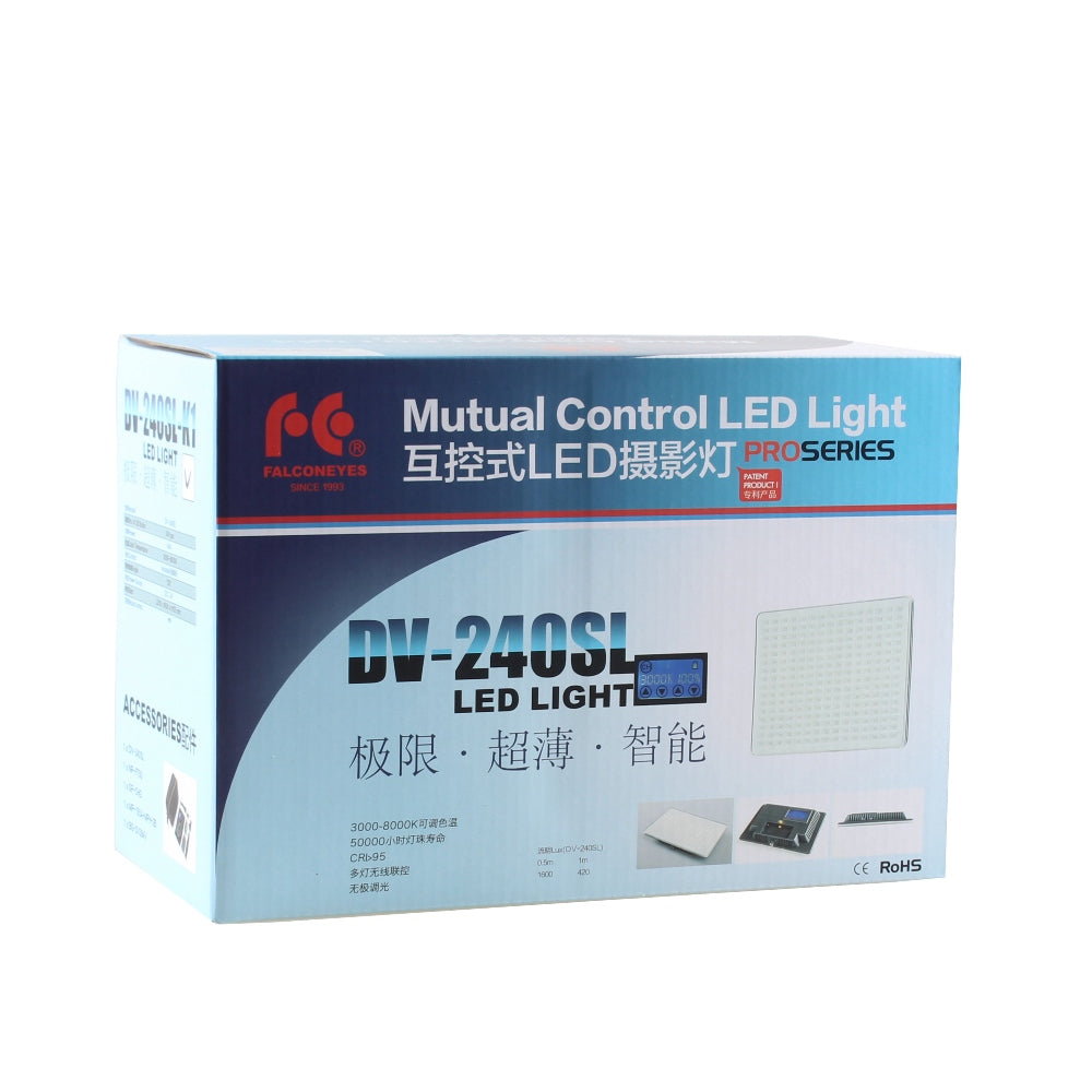 Falcon Eyes Kit Lampe LED Bi-Color DV-240SL-K1 réglable incl. batterie — 8
