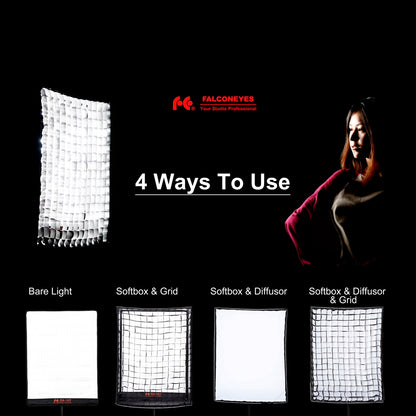 Falcon Eyes Softbox + nid d’abeilles RX-SB36HC pour LED RX-36TDX — 6
