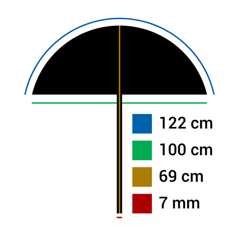 Falcon Eyes Paraplu UR-48SB1 Argent/Noir 122 cm — 2