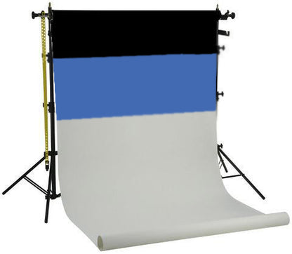 Falcon Eyes Système de Fond SPK-3 avec 3 Rouleaux Noir/Blanc/Bleu 1,35x11 m